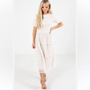 Anthropologie Polagram Lace Midi Dress